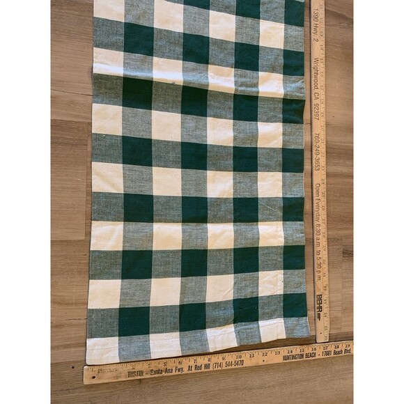 Country Plaid Valance green & off white 15" x 72” (100% cotton) checkered - Picture 6 of 11
